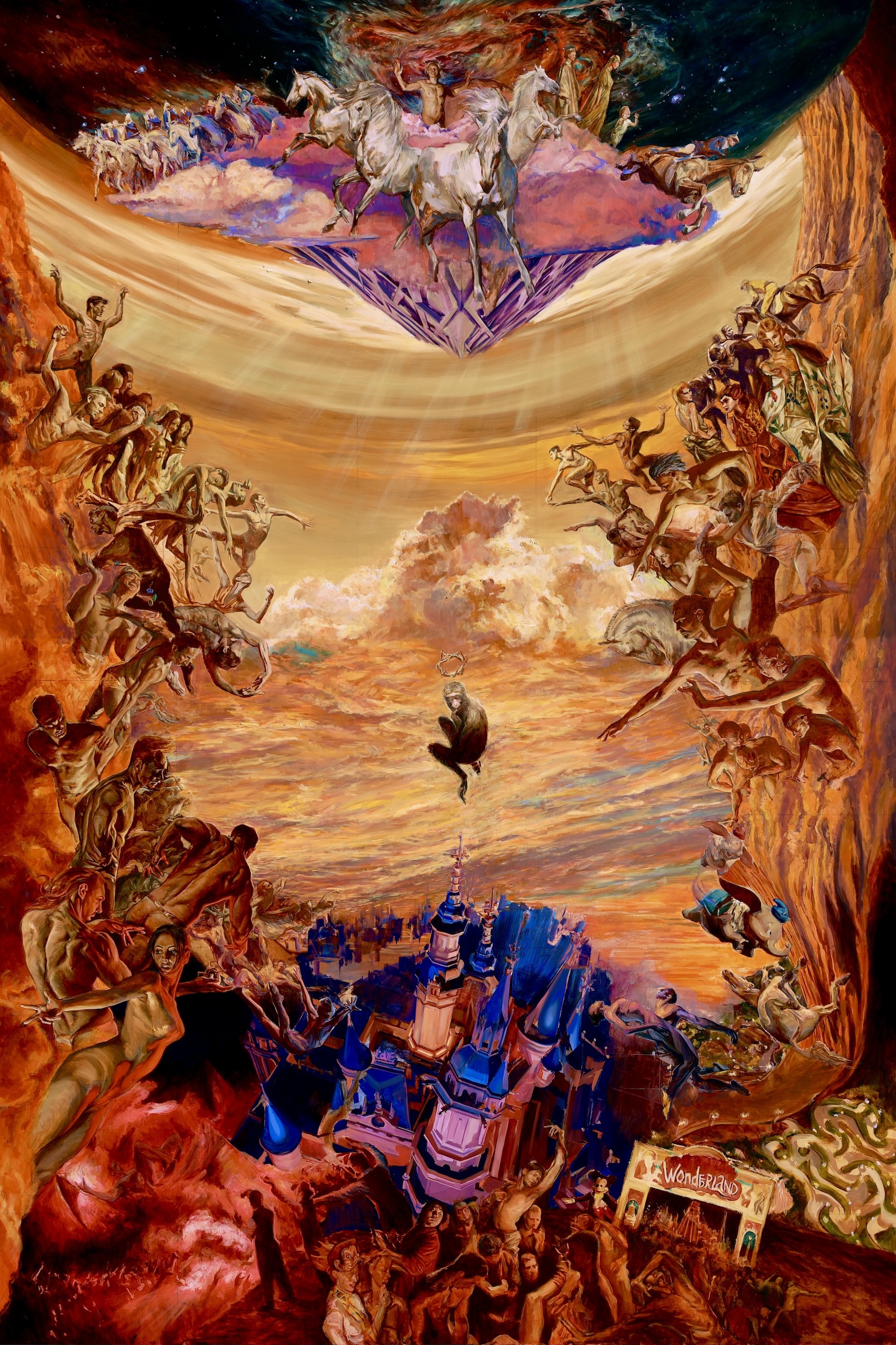 闹天宫:2022:375x250cm:布面油画